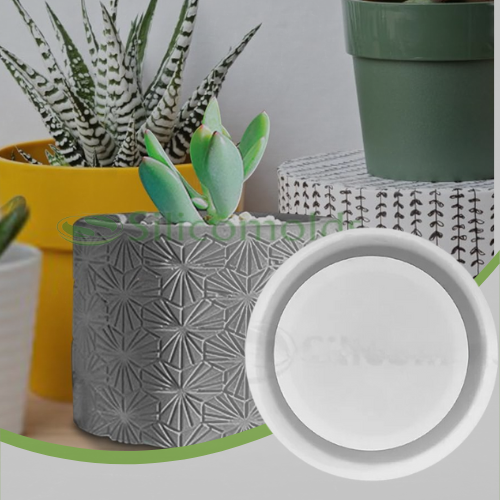 SILICOMOLDS-3.5"Zehhex design planter molds-URP268PM